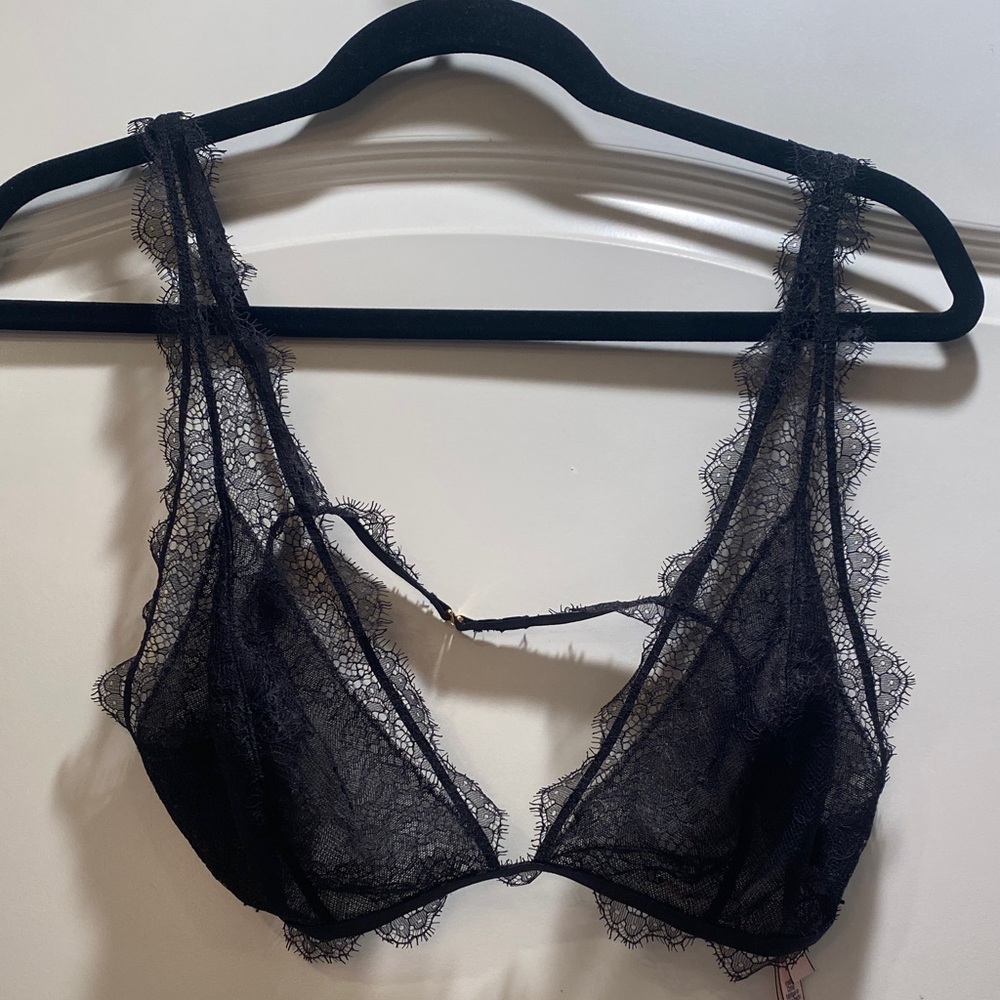 Victoria's Secret Black Sheer Lace Bra